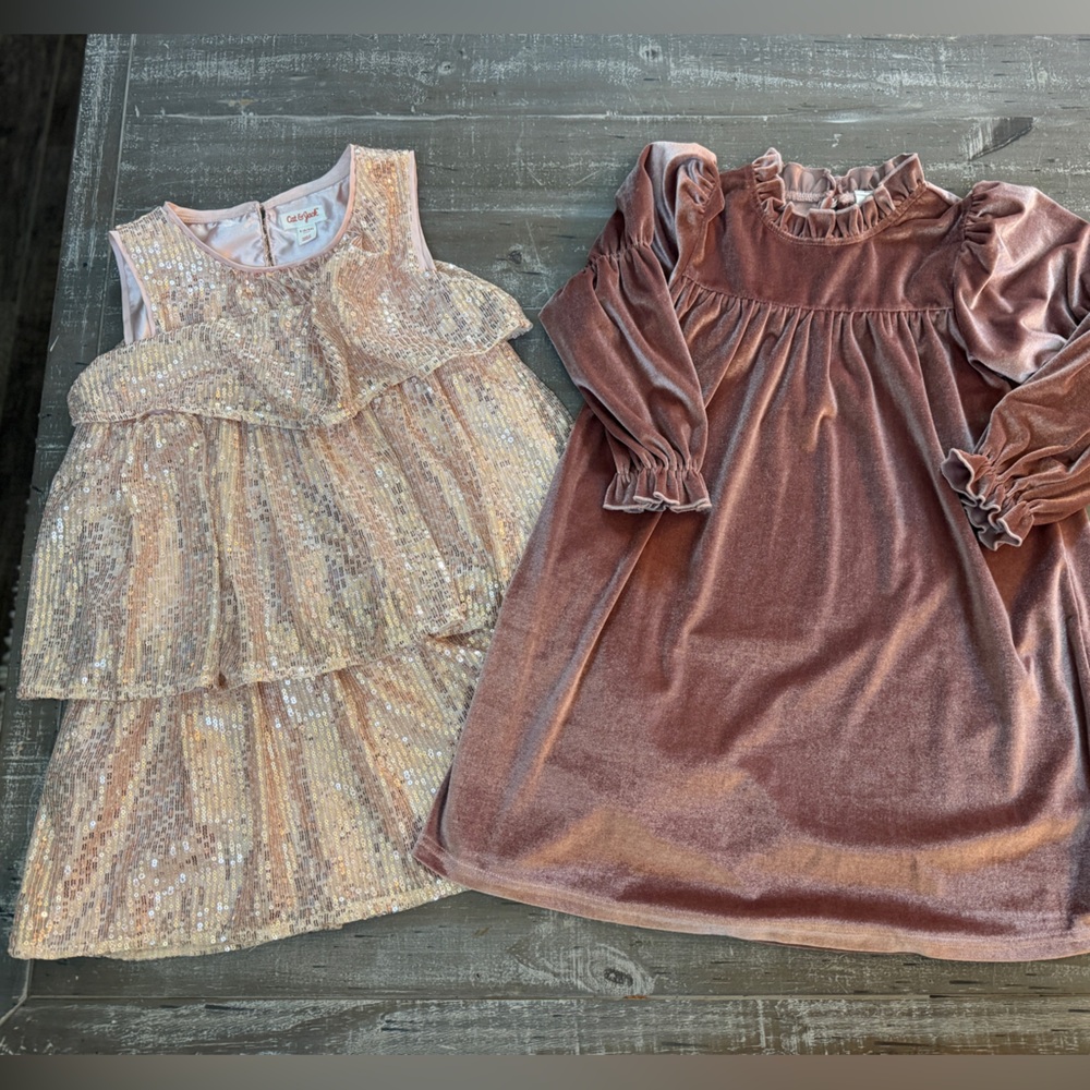 Mauve Velvet and Sequin Dresses